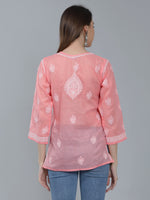 Load image into Gallery viewer, Seva Chikan Hand Embroidered Terivoil Cotton Lucknowi Chikan Top