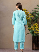 Load image into Gallery viewer, Seva Chikan Hand Embroidered Cotton Lucknowi Chikankari Kurta Set