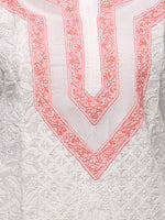 Load image into Gallery viewer, Seva Chikan Hand Embroidered White Cotton Lucknowi Chikan Kurta-SCL0669