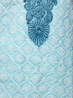 Load image into Gallery viewer, Seva Chikan Hand Embroidered Blue Cotton Lucknowi Chikan Kurti SCL0245