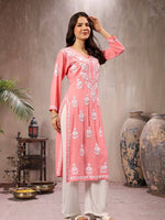 Load image into Gallery viewer, Seva Chikan Hand Embroidered Rayon Lucknowi Chikankari Kurta