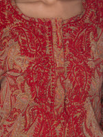 Load image into Gallery viewer, Seva Chikan Hand Embroidered Red Rayon Lucknowi Chikan Short Kurti SCL1050