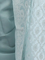 Load image into Gallery viewer, Seva Chikan Hand Embroidered Grey Cotton Lucknowi Saree-SCL2319