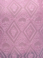 Load image into Gallery viewer, Seva Chikan Hand Embroidered Pink Viscose Georgette Lucknowi Chikankari Short Top-SCL0511