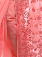 Load image into Gallery viewer, Seva Chikan Hand Embroidered Carrot Pink Cotton Lucknowi Saree-SCL2325
