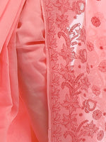 Load image into Gallery viewer, Seva Chikan Hand Embroidered Carrot Pink Cotton Lucknowi Saree-SCL2476