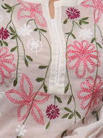 Load image into Gallery viewer, Seva Chikan Hand Embroidered Off White Georgette Lucknowi Chikankari Short Top-SCL0512