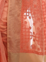 Load image into Gallery viewer, Seva Chikan Hand Embroidered Brown/Orange Cotton Lucknowi Saree-SCL2488