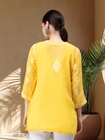 Load image into Gallery viewer, Seva Chikan Hand Embroidered Georgette Lucknowi Chikankari Top With Slip
