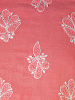 Load image into Gallery viewer, Seva Chikan Hand Embroidered Peach Cotton Lucknowi Chikan Unstitched Suit Piece-SCL1481