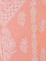 Load image into Gallery viewer, Seva Chikan Hand Embroidered Peach Cotton Lucknowi Chikan Unstitched Suit Piece-SCL1492