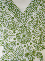 Load image into Gallery viewer, Seva Chikan Hand Embroidered Off White Cotton Lucknowi Chikan Unstitched Suit Piece-SCL1505