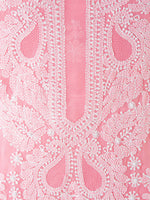 Load image into Gallery viewer, Seva Chikan Hand Embroidered Pink Cotton Lucknowi Chikan Unstitched Suit Piece-SCL1508