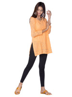 Load image into Gallery viewer, Seva Chikan Hand Embroidered Orange Georgette Lucknowi Chikan Top -SCL0972