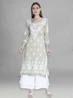Load image into Gallery viewer, Seva Chikan Hand Embroidered Modal Cotton Lucknowi Chikankari Kurta
