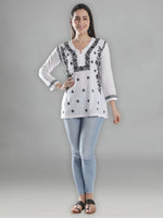 Load image into Gallery viewer, Seva Chikan Hand Embroidered Cotton Lucknowi Chikan Top