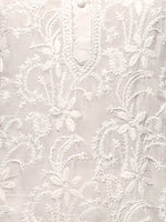 Load image into Gallery viewer, Seva Chikan Hand Embroidered White Cotton Lucknowi Chikan Kurta-SCL0675