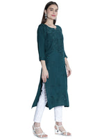 Load image into Gallery viewer, Seva Chikan Hand Embroidered Rayon Lucknowi Chikankari Kurta