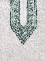 Load image into Gallery viewer, Seva Chikan Hand Embroidered White Cotton Lucknowi Chikan Kurti-SCL0624