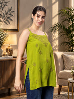 Load image into Gallery viewer, Seva Chikan Hand Embroidered Rayon Lucknowi Chikan Top
