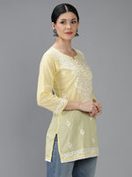 Load image into Gallery viewer, Seva Chikan Hand Embroidered Cotton Lucknowi Chikan Top
