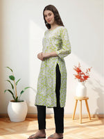 Load image into Gallery viewer, Seva Chikan Hand Embroidered Pista Green Mal-Mal Lucknowi Chikankari Kurta-SCL4583