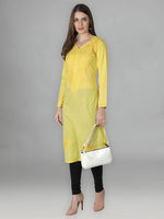 Load image into Gallery viewer, Seva Chikan Hand Embroidered Cotton Lucknowi Chikan Kurti