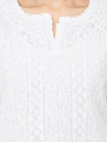 Load image into Gallery viewer, Seva Chikan Hand Embroidered White Cotton Lucknowi Chikan Top-SCL2193