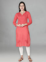 Load image into Gallery viewer, Seva Chikan Hand Embroidered Cotton Lucknowi Chikan Kurti