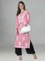Load image into Gallery viewer, Seva Chikan Hand Embroidered Modal Cotton Lucknowi Chikankari Kurta