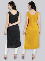 Load image into Gallery viewer, Seva Chikan Cotton Long Slips Combo of Black (Pack of 2)