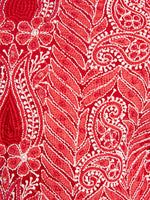 Load image into Gallery viewer, Seva Chikan Hand Embroidered Red Georgette Chikankari Unstitched Kurti Piece With Pearl & Sequins Work SCL1145