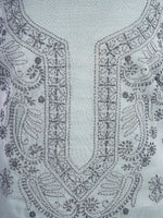 Load image into Gallery viewer, Seva Chikan Hand Embroidered Grey Cotton Lucknowi Chikan Unstitched Suit Piece SCL1114