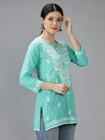 Load image into Gallery viewer, Seva Chikan Hand Embroidered Cotton Lucknowi Chikan Top