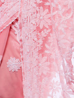 Load image into Gallery viewer, Seva Chikan Hand Embroidered Peach Georgette Lucknowi Saree-SCL0379