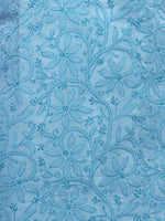 Load image into Gallery viewer, Seva Chikan Hand Embroidered Blue Cotton Lucknowi Chikan Top-SCL0331