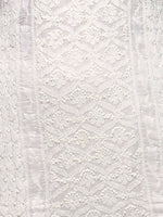 Load image into Gallery viewer, Seva Chikan Hand Embroidered White Cotton Lucknowi Chikan Kurta-SCL0632