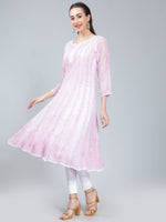 Load image into Gallery viewer, Seva Chikan Hand Embroidered Georgette Lucknowi Chikankari Anarkali