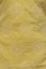 Load image into Gallery viewer, Seva Chikan Hand Embroidered Yellow Cotton Lucknowi Chikankari Short Top-SCL0501