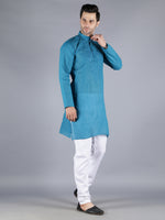 Load image into Gallery viewer, Seva Chikan Hand Embroidered  Cotton Lucknowi Chikan Mens Stitched Kurta