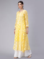Load image into Gallery viewer, Seva Chikan Hand Embroidered Georgette Lucknowi Chikankari Anarkali Kurta