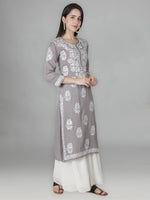 Load image into Gallery viewer, Seva Chikan Hand Embroidered Modal Cotton Lucknowi Chikankari Kurta