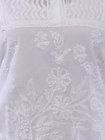 Load image into Gallery viewer, Seva Chikan Hand Embroidered White Cotton Lucknowi Chikan Kurti-SCL0318