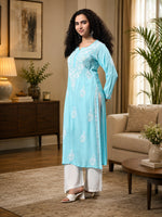 Load image into Gallery viewer, Seva Chikan Hand Embroidered Modal Cotton Lucknowi Chikankari Kurta