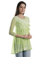 Load image into Gallery viewer, Seva Chikan Hand Embroidered Georgette Lucknowi Chikan Top