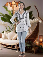 Load image into Gallery viewer, Seva Chikan Hand Embroidered Cotton Lucknowi Chikan Top
