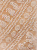 Load image into Gallery viewer, Seva Chikan Hand Embroidered Beige Georgette Lucknowi Saree-SCL0439