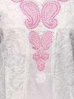 Load image into Gallery viewer, Seva Chikan Hand Embroidered White Cotton Lucknowi Chikan A-Line Kurta-SCL0670