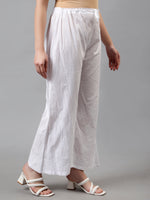 Load image into Gallery viewer, Seva Chikan Hand Embroidered White Cotton Lucknawi Chikankari Palazzo-SCL11021