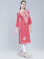 Load image into Gallery viewer, Seva Chikan Hand Embroidered Rayon Lucknowi Chikankari Kurta